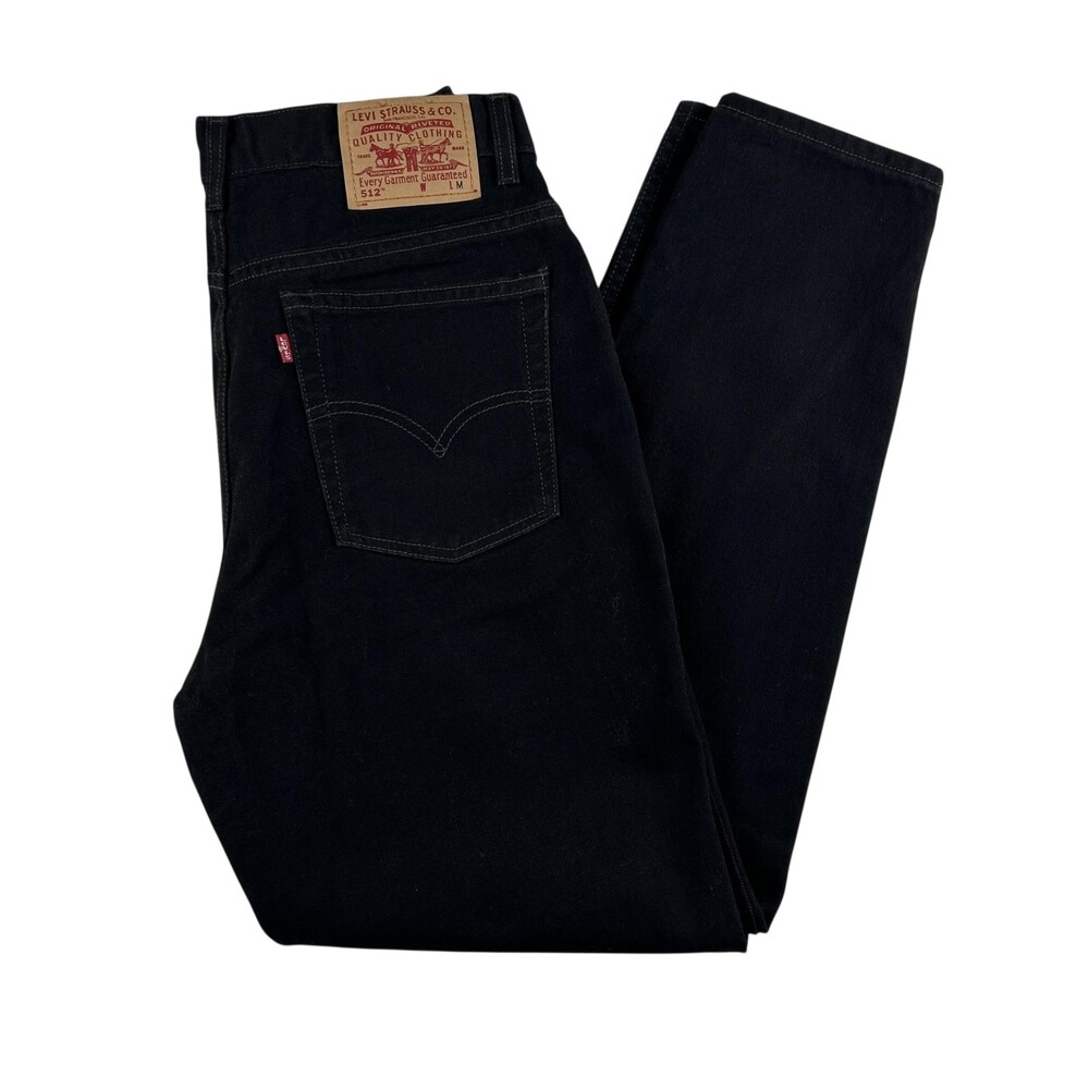 Vintage Levis 512 Jeans Womens 12 Black Slim Fit Tapered Leg 90s Denim Pants